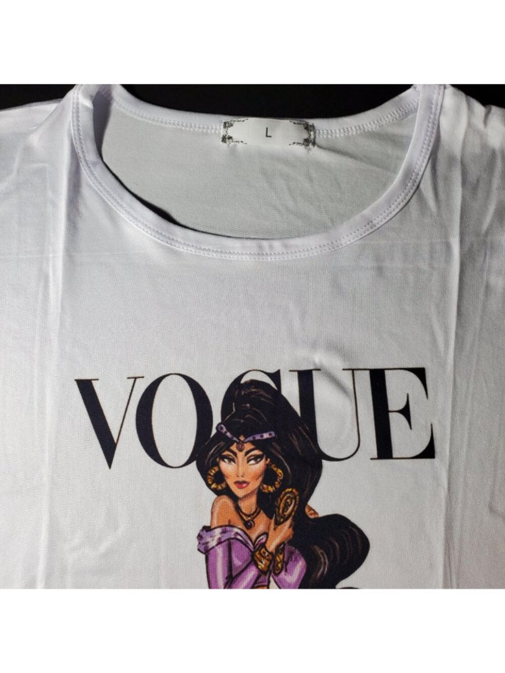 Jasmine Princess Knit Blouse Aladdin Short Sleeve Tee Shirt Graphic Top - Picture 3 of 9
